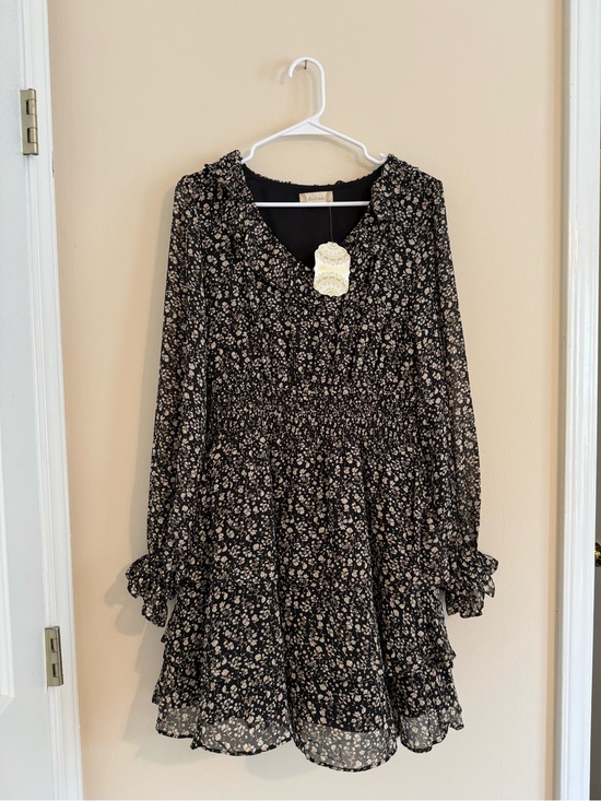 Altar'd State Dresses & Skirts - NWT Altar'd State Black and Cream Floral Ruffle Dress Women’s Medium